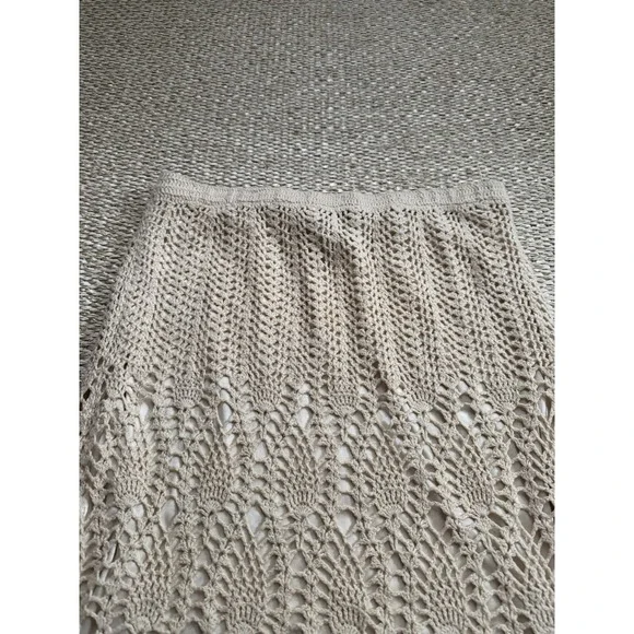 vintage crochet Midi Women's Skirt. Boho Hippie Lace Indie Festival Western M - Picture 4 of 8